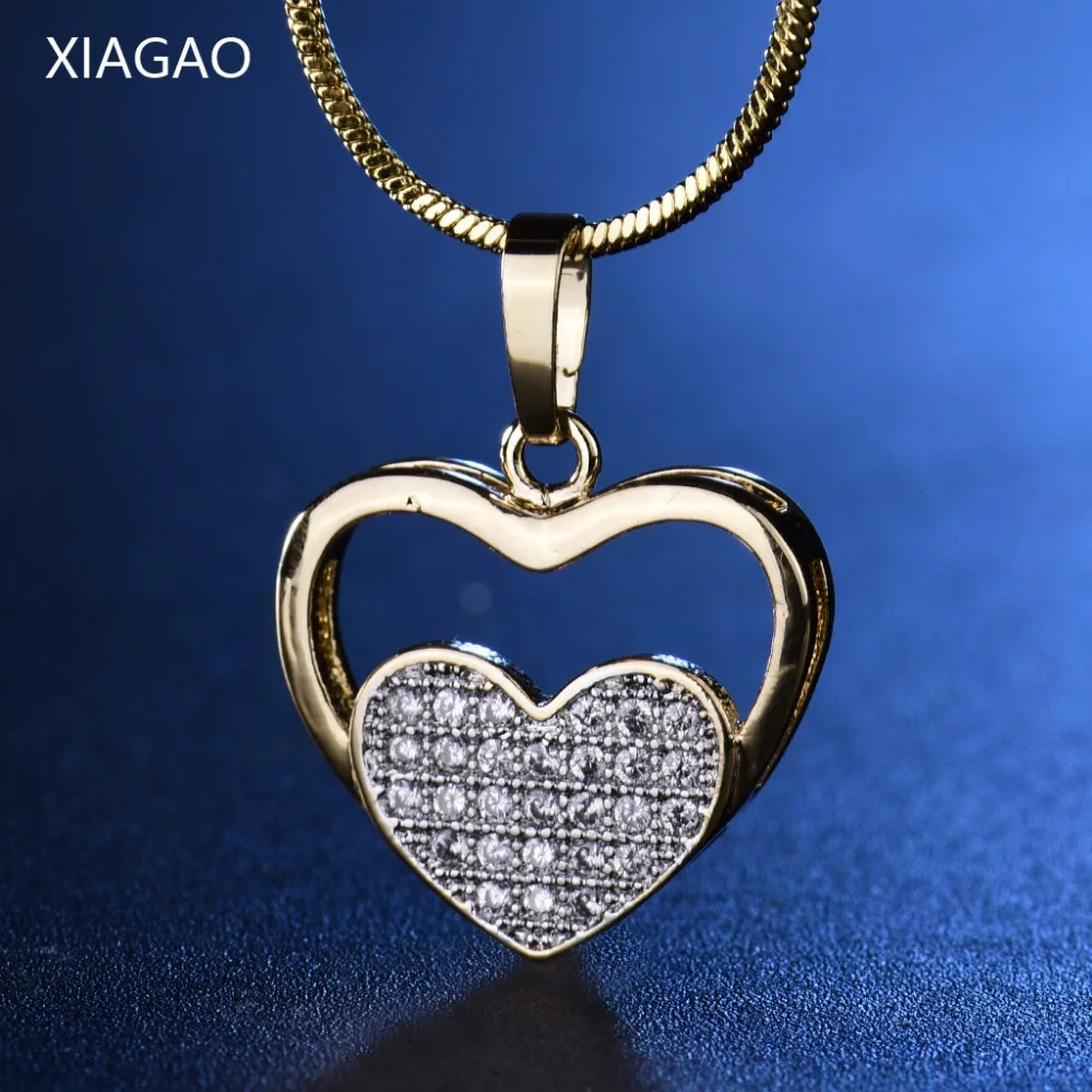 

XIAGAO Romantic Love Heart Necklace & Pendant Fashion Jewelry Women's Necklaces Colar Wedding Jewelry Bijoux Femme XGP047