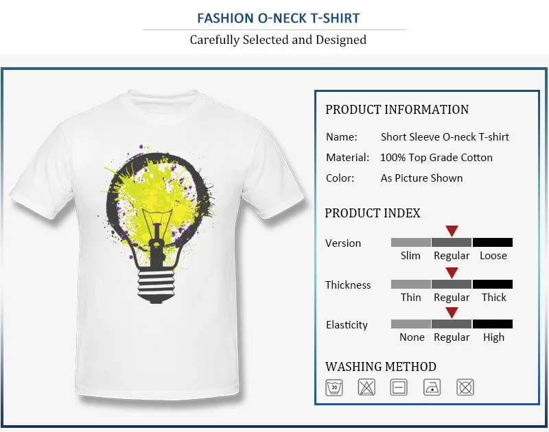 O-Neck 100% Cotton Mens T-shirts Unique Short Sleeve Tops Shirts Slim Fit Birthday Clothing Shirt Splash Electricity Splash Electricity