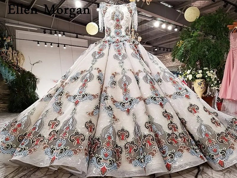 Элегантное серебряное кружевное бальное платье, свадебные платья Vestido De Noiva, пышные прозрачные кружевные свадебные платья «горный хрусталь»