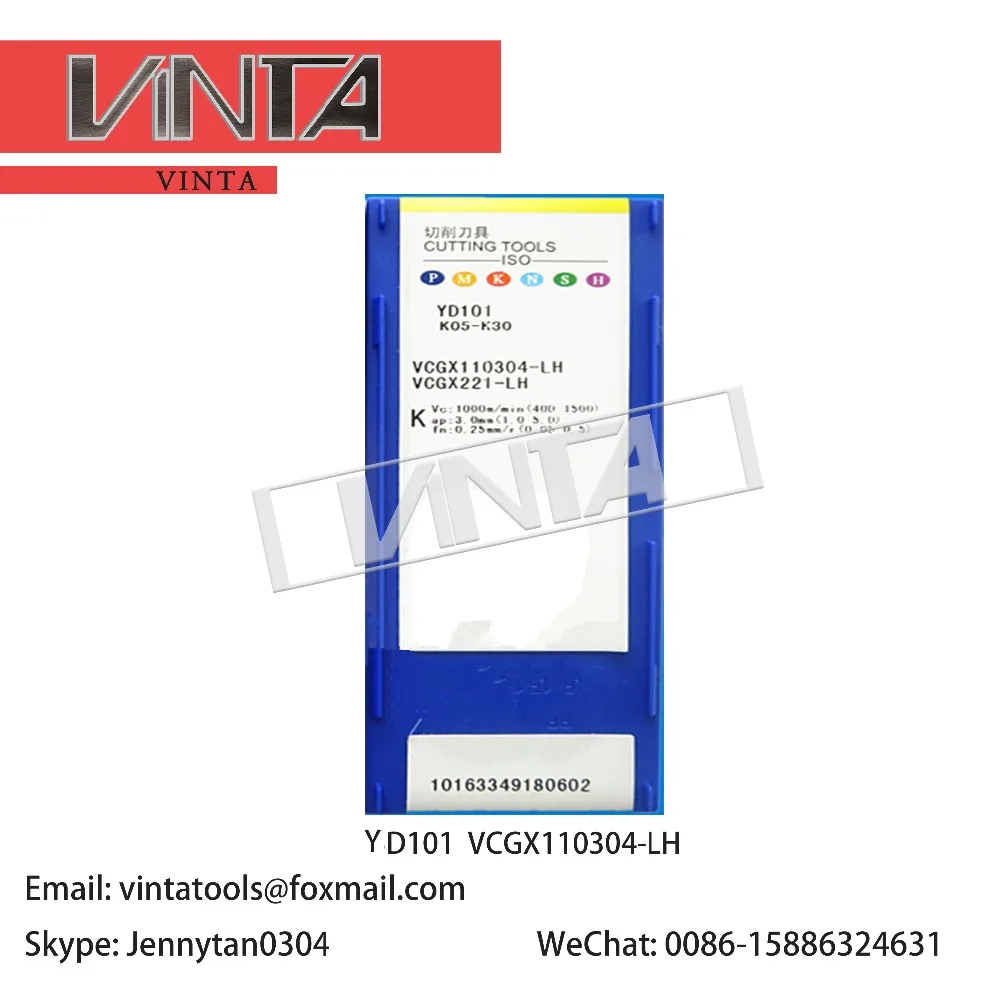 

high quality 10pcs/lots YBG202 YD101 VCGX110304-LH VCGX110304-LC cnc carbide turning inserts