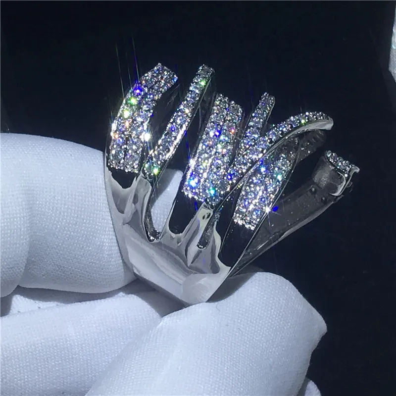 Choucong кольцо ручной работы с большим крестом 5A Циркон Cz 925 пробы серебро обручальное кольцо кольца для мужчин и женщин ювелирные изделия на палец