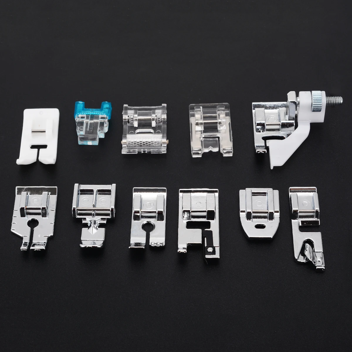 11pcs/set Cloth Splice Presser Foot for Household Sewing Machines Metal Multifunction Sewing Foot Sewing Machine Accessories