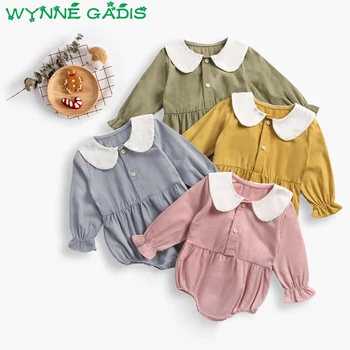 

Newborn Baby Long Sleeve Doll Collar Princess Party Bodysuits Cotton Infant Girls Jumpsuits Kids Outfits roupas de bebe