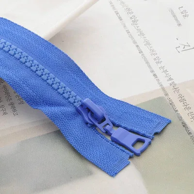 5# разъемная застежка-молния 2 шт. 40/55/60/70/80/90 см открытого типа Автоматическая блокировка Красочные молнии из пластичного полимера для одежды - Цвет: blue