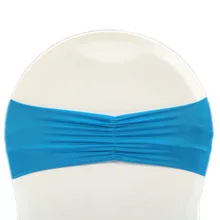 100 шт Бирюзовый синий гофрированный лайкровый стул полосы спандекс стул полоса для свадьбы банкета отель украшения стул из лайкры Sash Band