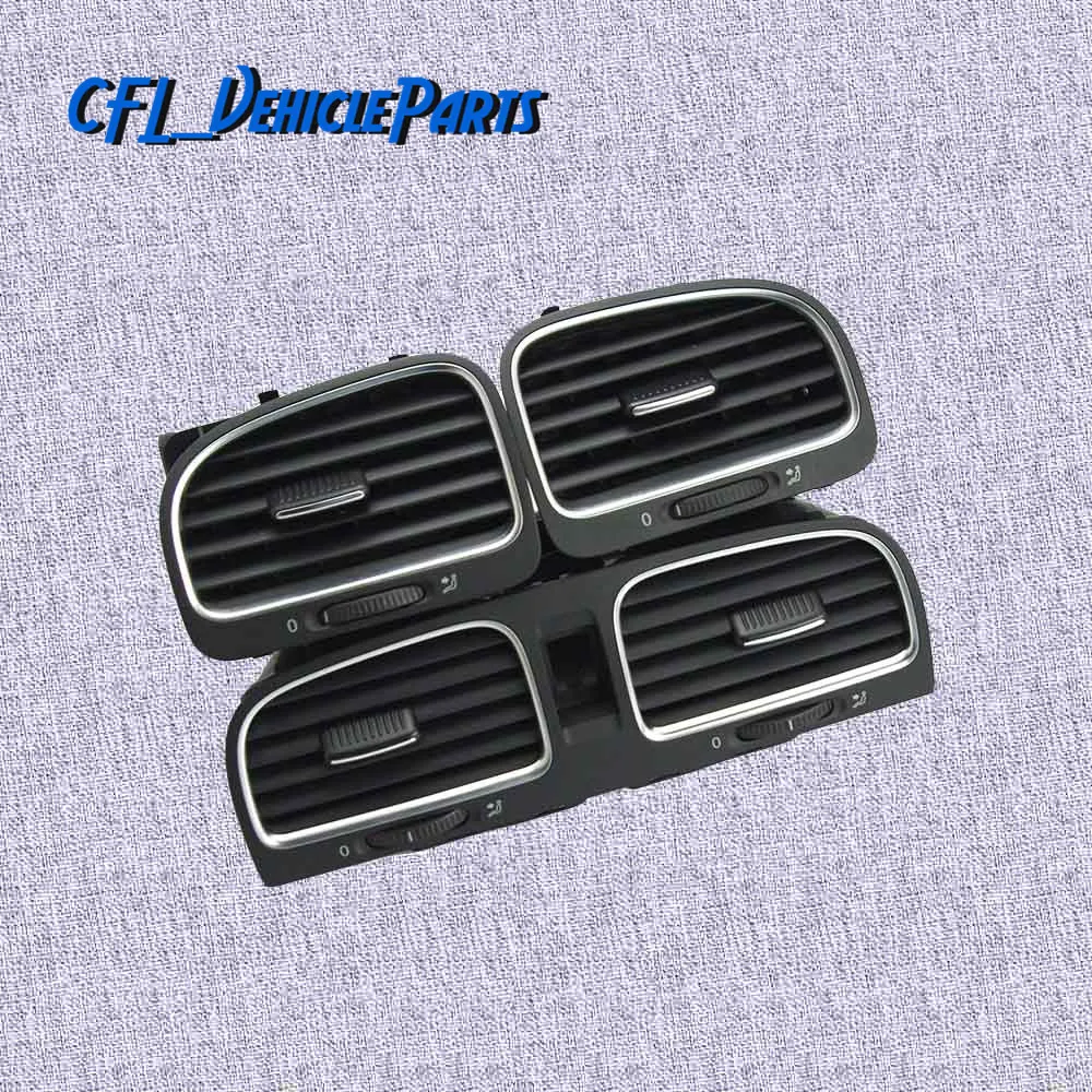 

Set Chrome Front Left Right Dashboard Air Outlet Vent 5KD819703 5KD819704 5KD819728 For VW Golf GTI MK6 2009 2010 2011 2012 2013