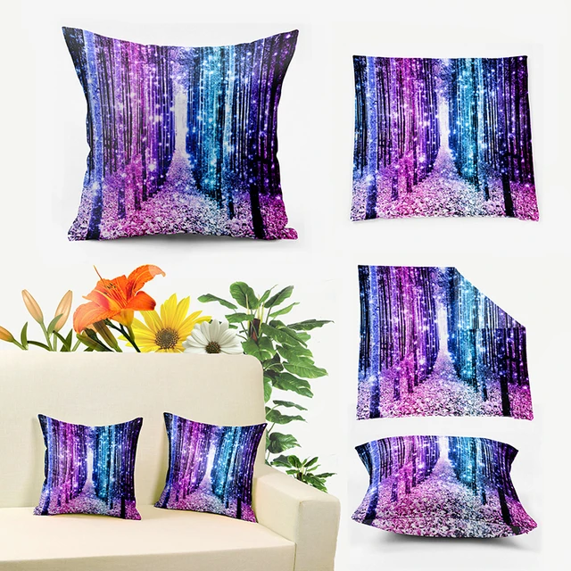 Aliexpress 7 Colors Magical Forest Aqua Periwinkle Blue 7 Colors Magical Forest Aqua Periwinkle Blue Ombre Sparkle Lavender Light Home Decor Throw Pillows Cushion