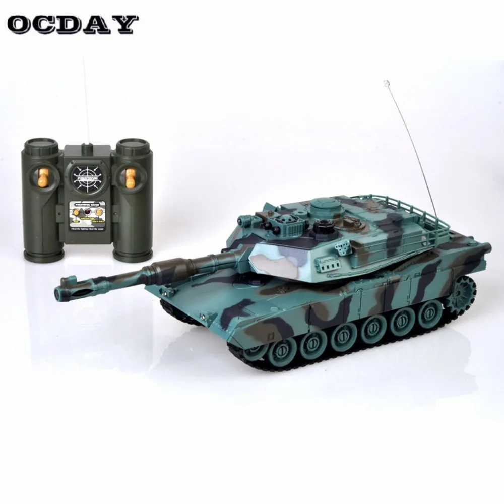 1:28 RC Tank 27Mhz Infrared RC M1A2 Tank Remote Control Tank Toy with Musical Flashing RC Tank Model Toy Gift for Children Boys