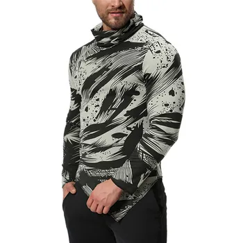 

Fashion Men Print Wild Bottoming Loose T-shirt Men Casual Cotton Long-sleeve T-shirt For Nice Street Style S-2XL