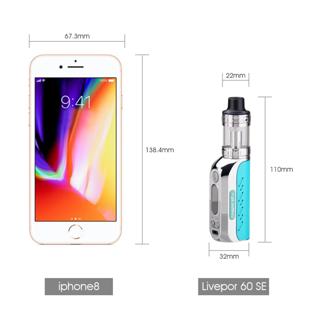 Yosta Livepor 60 SE Vape Kit Вт коробка мод 510 нить 3 мл испаритель 1500 мАч встроенный