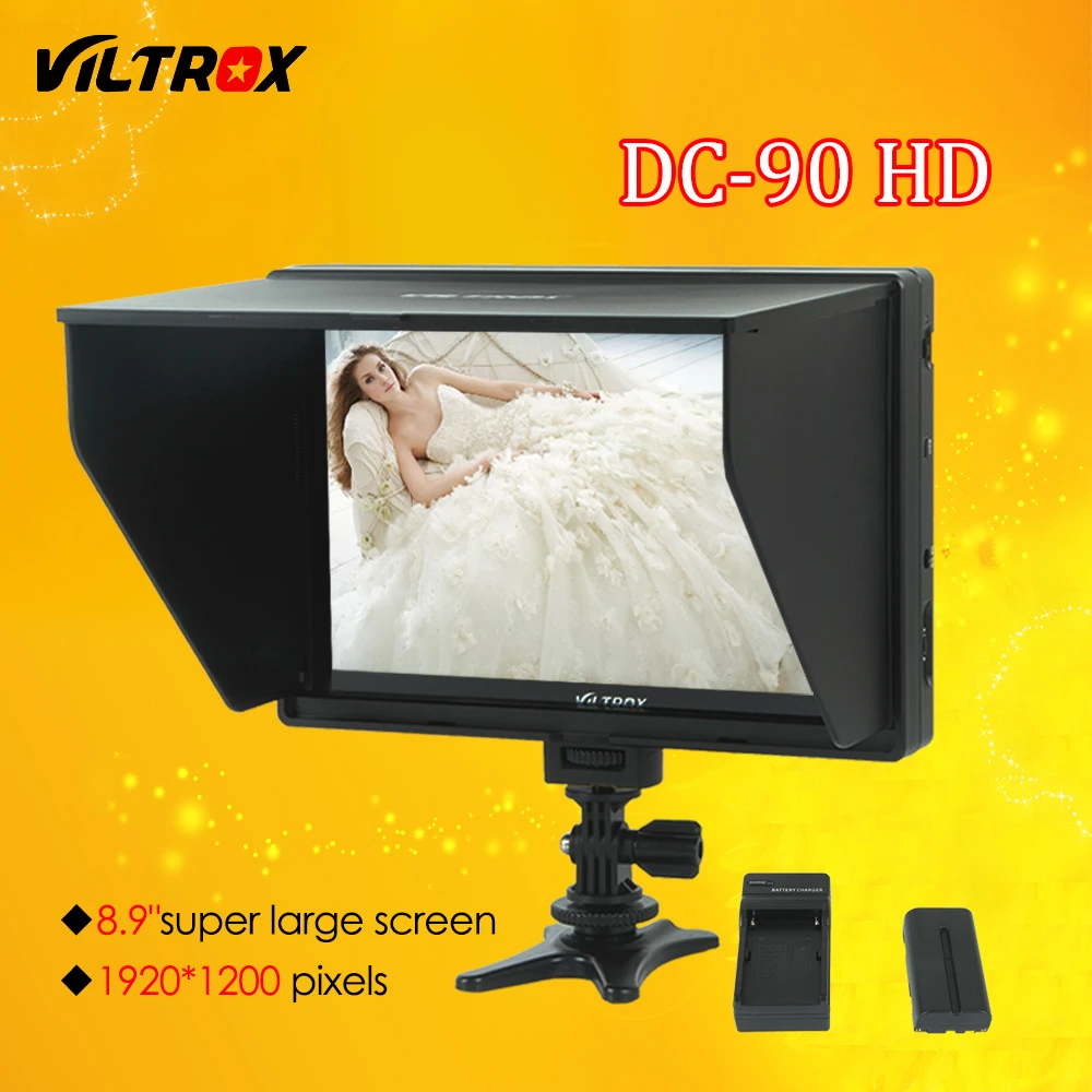 Viltrox DC 90 HD 8.9 ''Super Groot Scherm LCD HDMI AV Camera Video + + Lader voor canon Nikon DSLR BMPCC|for canon|display for dslrdslr display - AliExpress