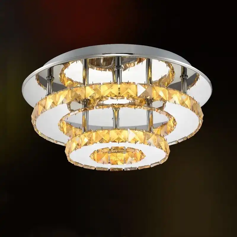 Modern Led 35w Ring Type Crystal Ceiling Lamp Led Light Luster Ceiling Ac110 220v Home Lighting Lampadari Ceiling Light