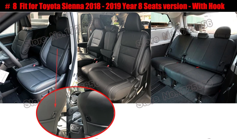 AutoDecorun перфорированные чехлы из натуральной кожи для TOYOTA SIENNA LE XLE автомобильные чехлы для сидений наборы 7 и 8 чехлы на автомобильные сиденья 2004