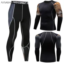 Men's Compressed Thermal Underwear Warm Underlayer Long Sleeve Warm Knitwear Fleece Trousers Clothing Rash gard Men's Tights 