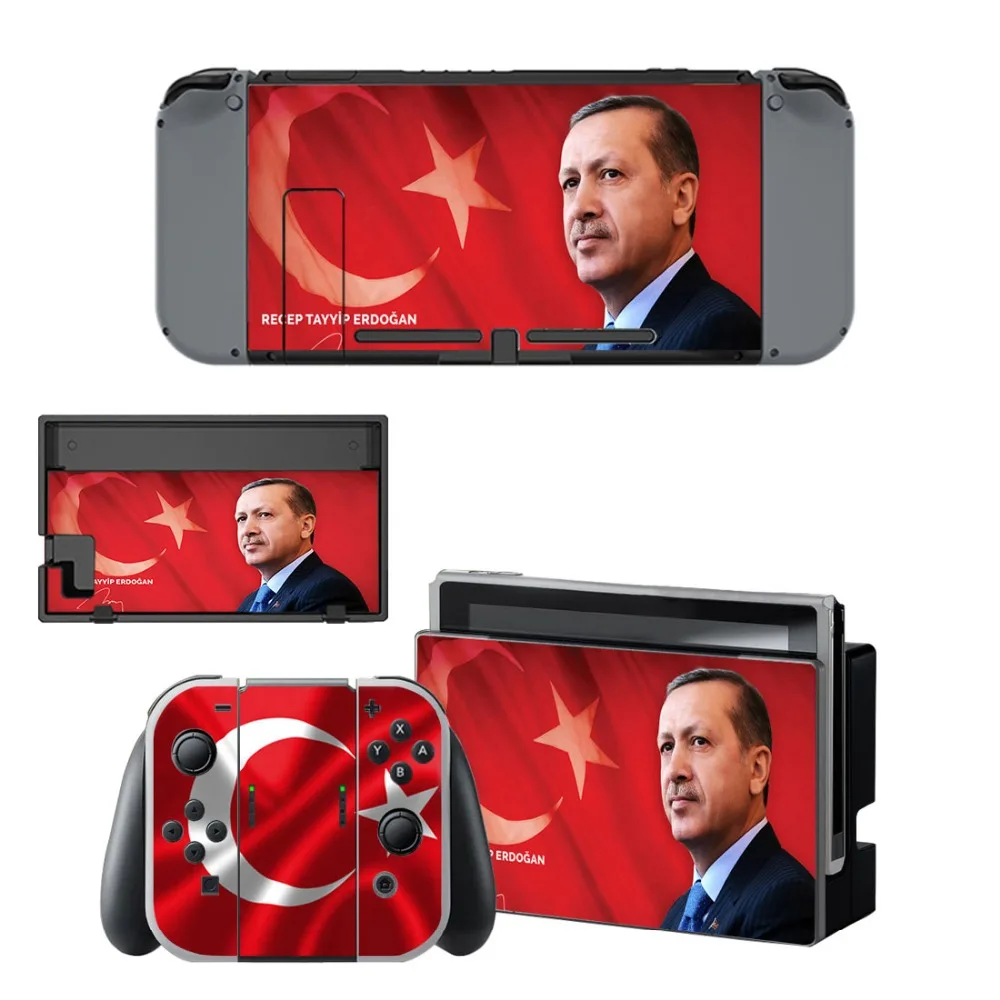 

Turkey Flag Decal Vinyl Skin Protector Sticker for Nintendo Switch NS Console + Controller + Stand Holder Protective Skin