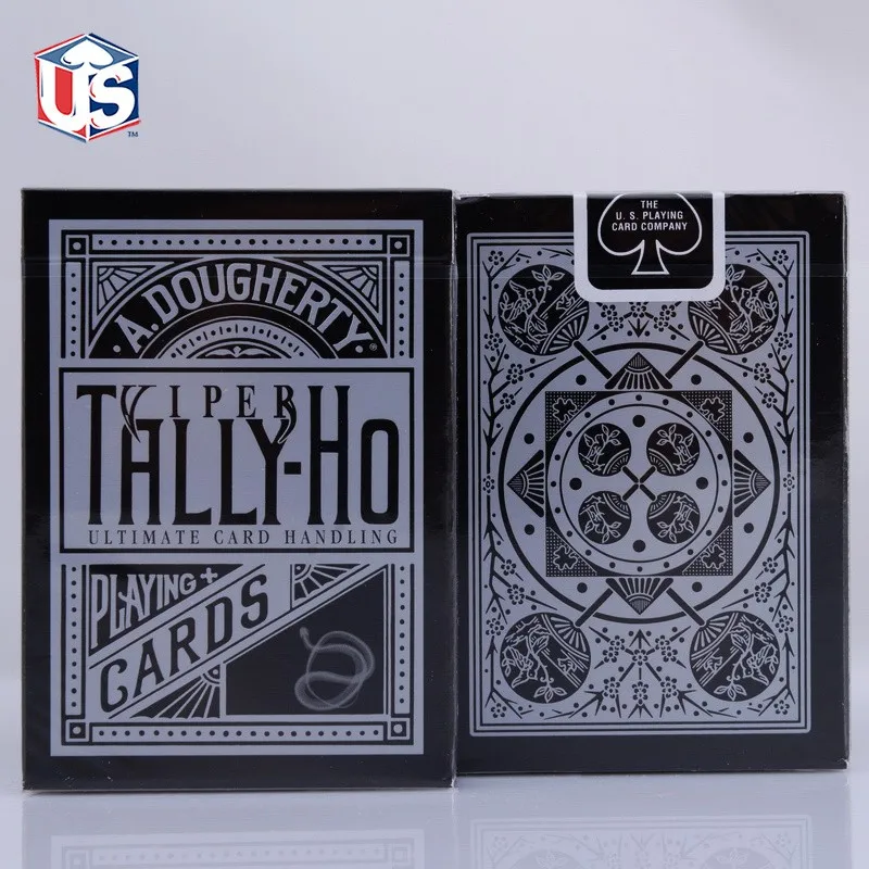 Kopen 1 DECK Tally Ho Viper FAN Terug Speelkaarten Dek Black amp; Silver USPCC (UV500) Ellusionist Magic Card