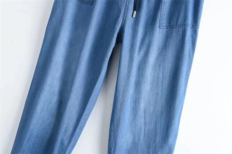 2018 Весна плюс Размеры Повседневное Для женщин джинсы брюки тонкий стрейч хлопок джинсовые брюки для женские синие 2XL-5XL