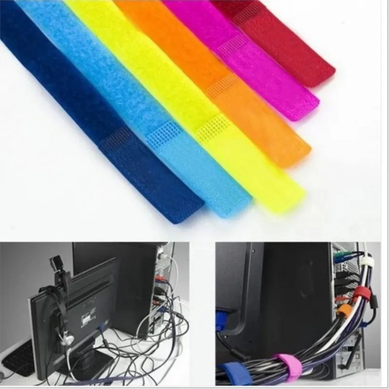 50pcs Reusable Fastening Cable Ties Wire Organizer Cord Rope Holder Straps Strips 7 Inch|Органайзеры для кабеля| |