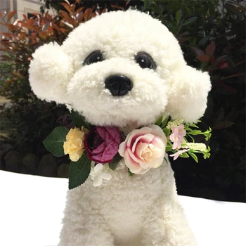 

Pet Dog Flower Headwear Cute Head Band For Dogs Cats Pet Wedding Collars Cat Beach Holiday Photography Prop Collars