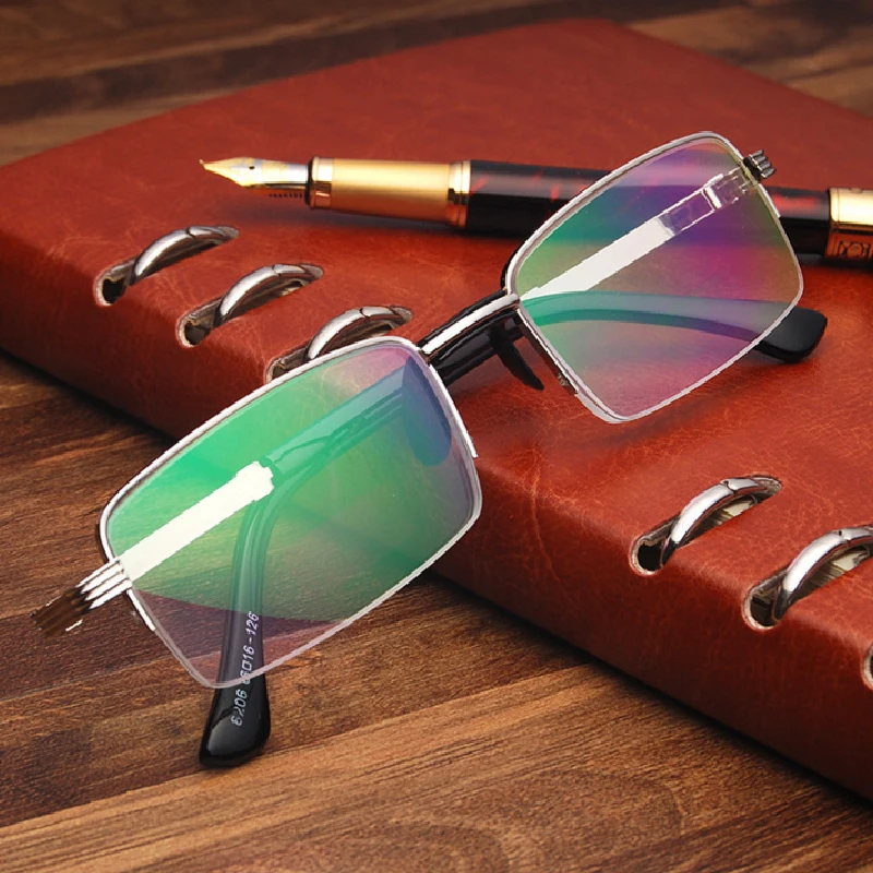 

Women Men Reading Glasses Anti Fatigue HD Resin Lens Metal Rack Half Frame Presbyopic 1.0 1.5 2.0 2.5 3.0 3.5 4.0 R185