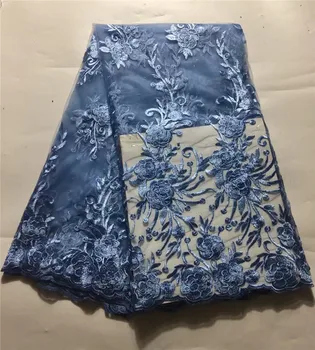 

African Tulle Lace Fabric 2019 African French Lace Fabric High Quality With beads Stones Nigerian Embroidery Tulle French Lace