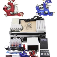 Машина татуировки 2 пистолеты инструмент для пирсинга губ Перманентный макияж татуировки начинающих набор с коробкой