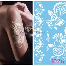 1 шт Водонепроницаемый белый Менди цветок тело рука Татуировка рукав женская хна Татуировка Назад Плечо временная татуировка наклейка для свадьбы