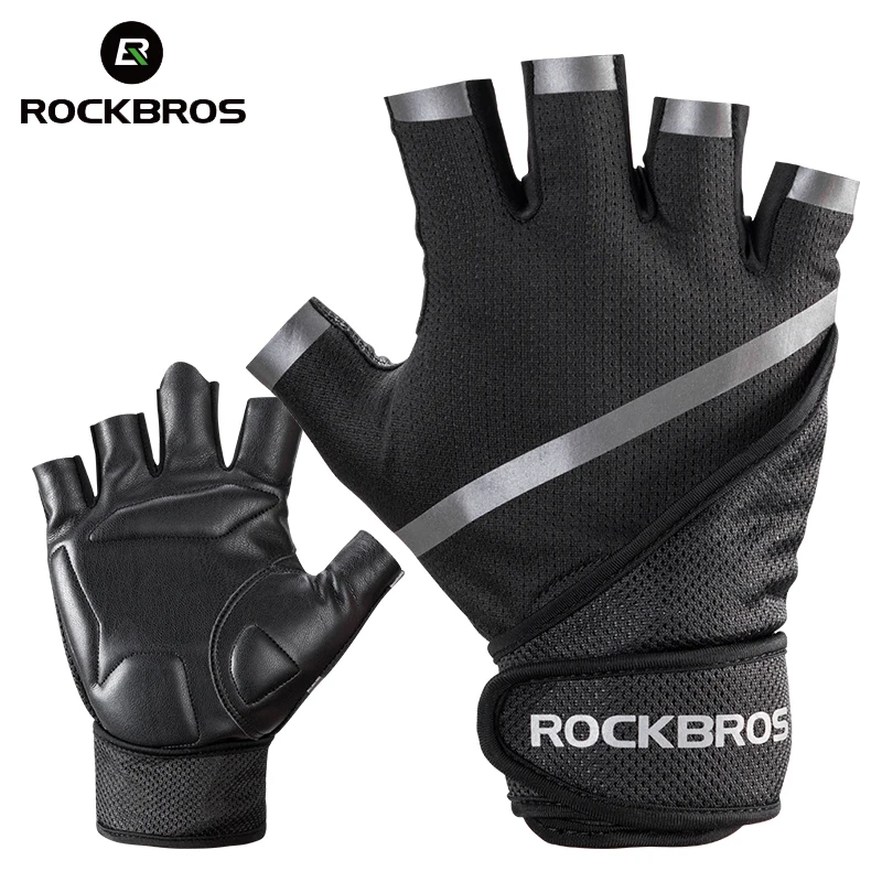 ROCKBROS спортивные перчатки Powerlifting для занятий спортом на велосипеде бодибилдинга