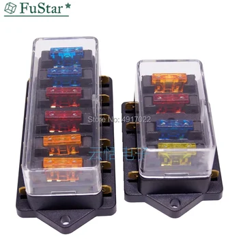

1pcs 4 Way 6 Way Circuit Standard ATO Blade Fuse Box DC 12V/24V Car Fuse Block Holder Fuse Holder (No Fuse)