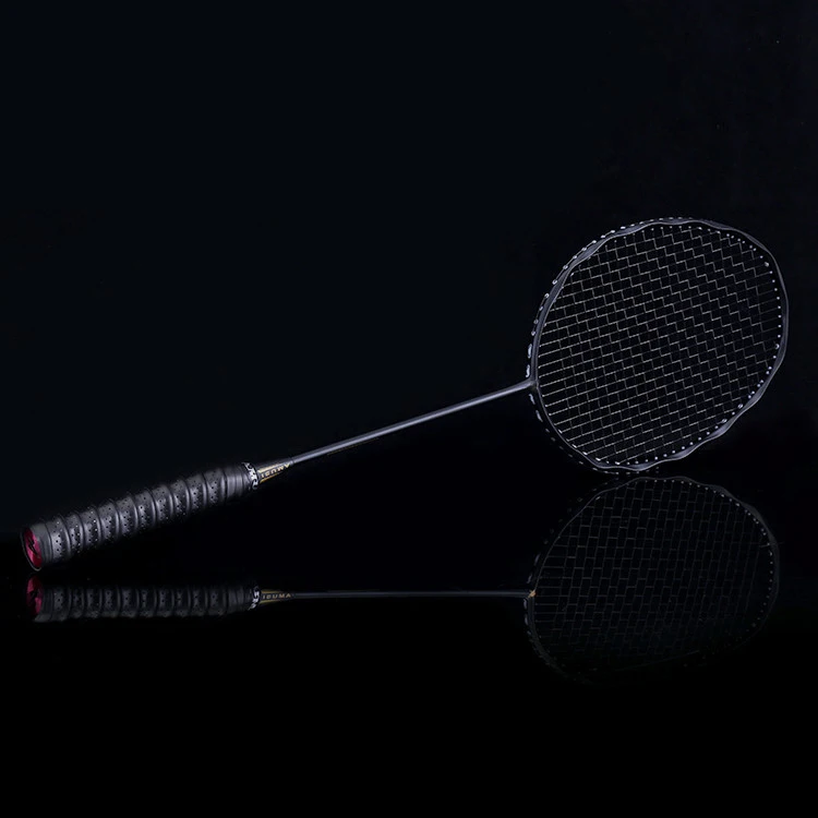 Ультралегкая ракетка для бадминтона в форме кривой 5U 77 г, ракетка для бадминтона, углеродная ракетка для бадминтона, максимум 32 фунтов, с сумкой для струн - Цвет: Black String