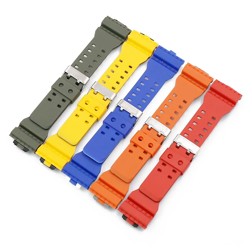 Pin buckle resin strap men's watch accessories for Casio G-SHOCK GA-100/110 120 GD-100 120 G-8900 GA-300 rubber strap Watch band