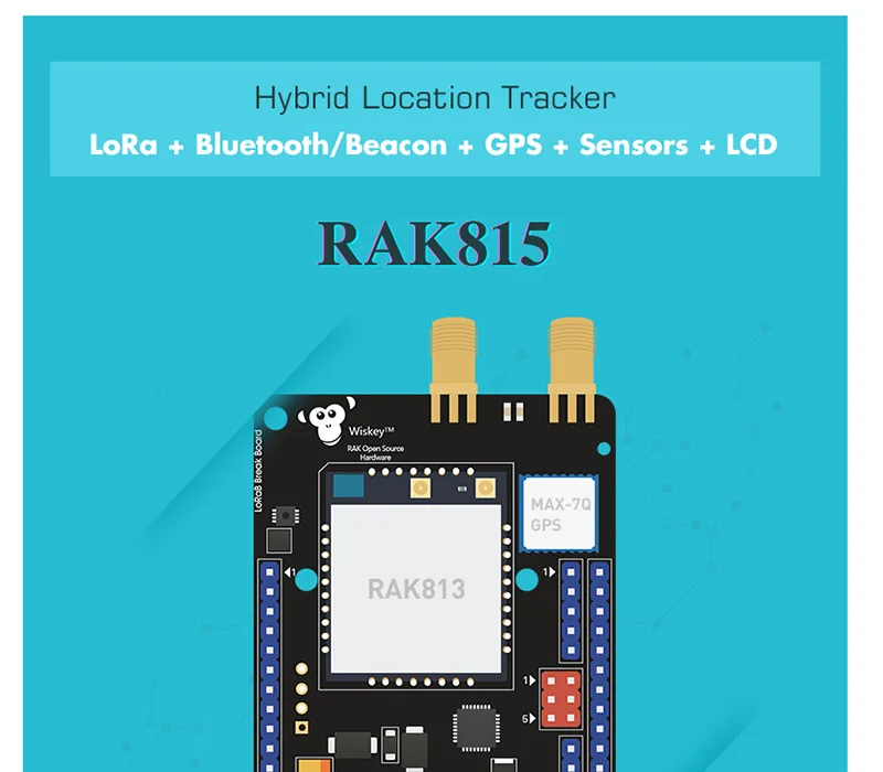 RAK815 модуль трекера местоположения BLE Bluetooth 5,0 маяк с gps температурными датчиками OLED дисплей LoRaWAN RAK813 брекборд Q194