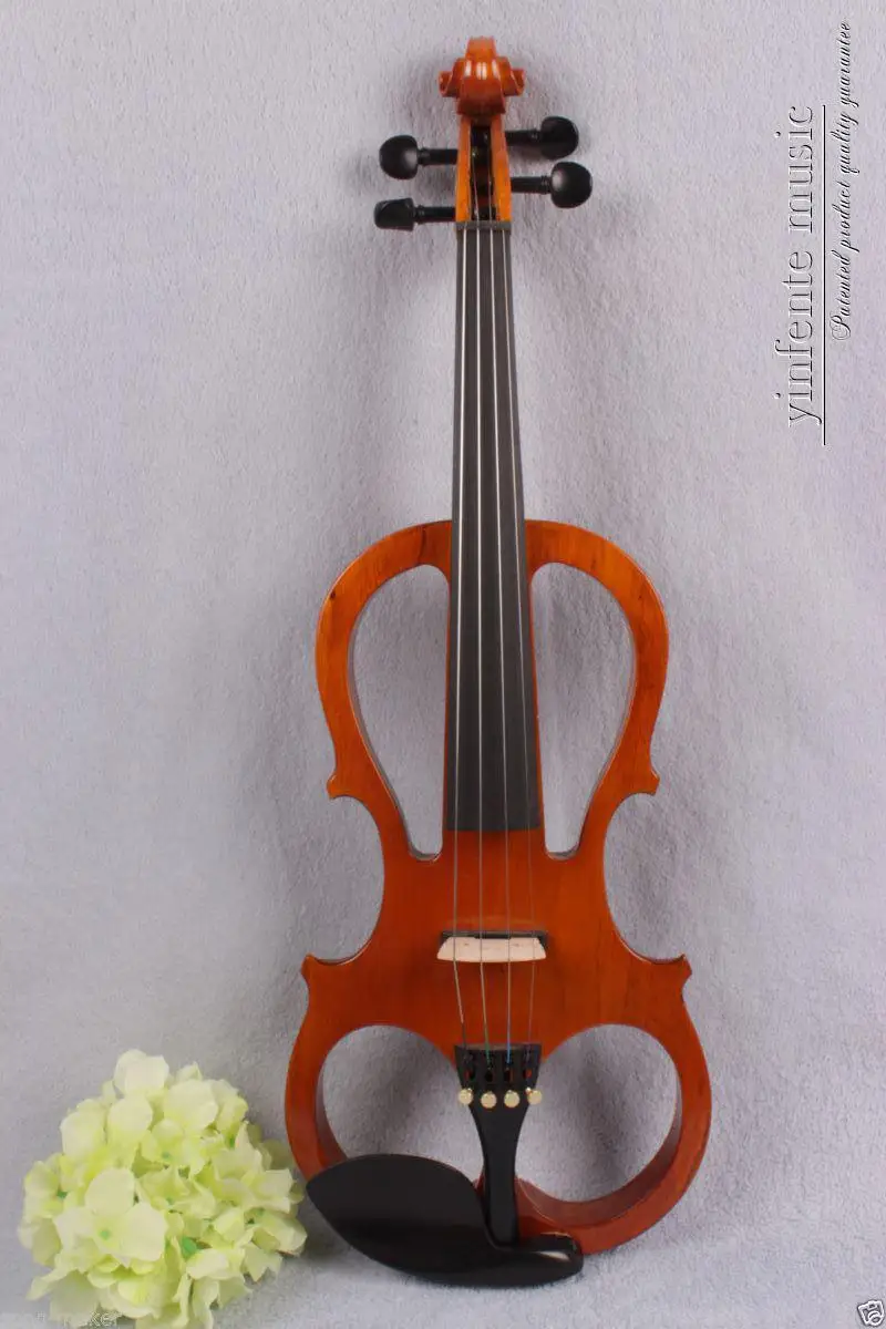 

Electric violin 4/4 ebony parts Powerful Sound silent solid wood yellow #1355