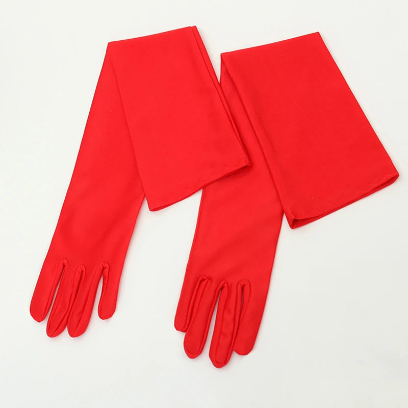 Аниме горничной косплей перчатки этикет эластичный плотный спандекс теплые перчатки черный/белый/красный/серый