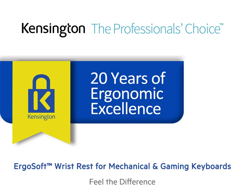 Kensington ErgoSoft гель запястий для Mechanical& игровой клавиатуры K52798WW с розничной посылка