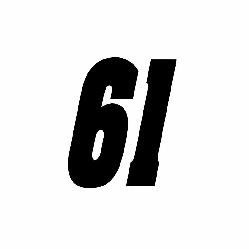

9.9*12CM Lucky Number 61 Vinyl Decal Car Glue Sticker for Fiat 500 Renault Clio Dodge Audi Opel Roewe Honda Car-styling Decor