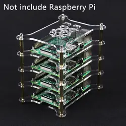 Хит, 4 уровня Raspberry Pi 3 прозрачный акриловый случае снимите флажок футляр с логотипом для Raspberry Pi 2 Модель B & Raspberry Pi 3B + Plus