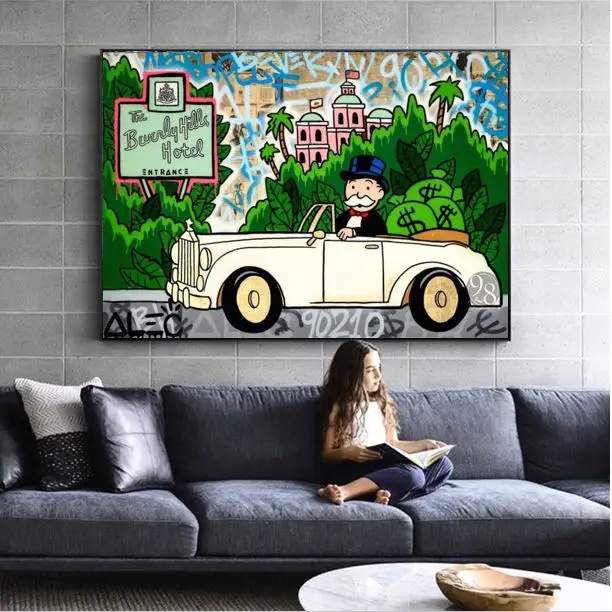 

Carton Richie Rich poster print graffiti art on canvas Modern oil Painting good for home decoration