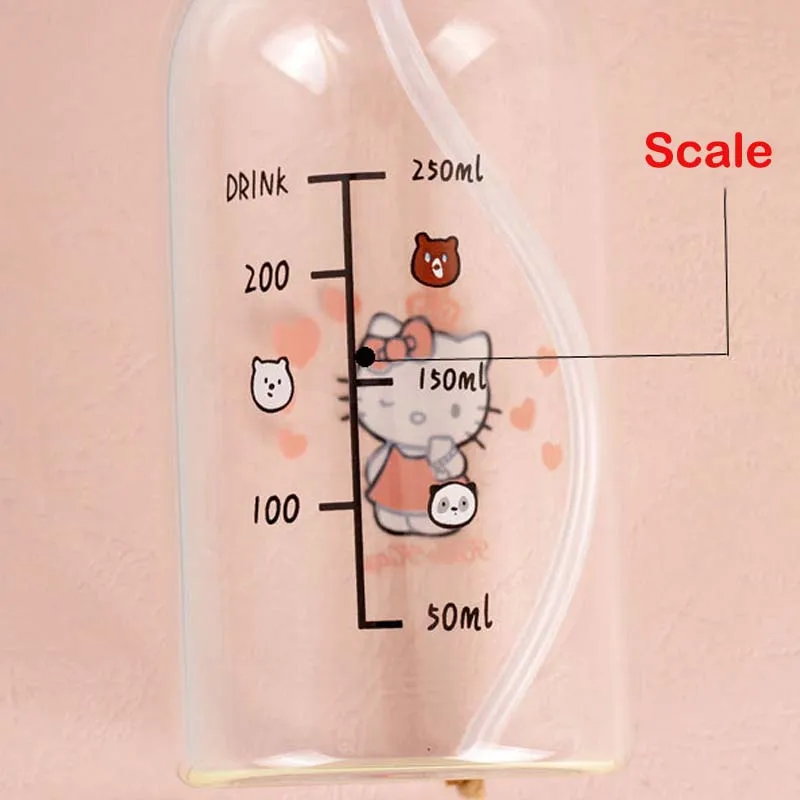Baby Bottle Feeding 300ml Small Glass Bottle Silicone Nipples Non Handles Infant Toddlers Milk Nursing