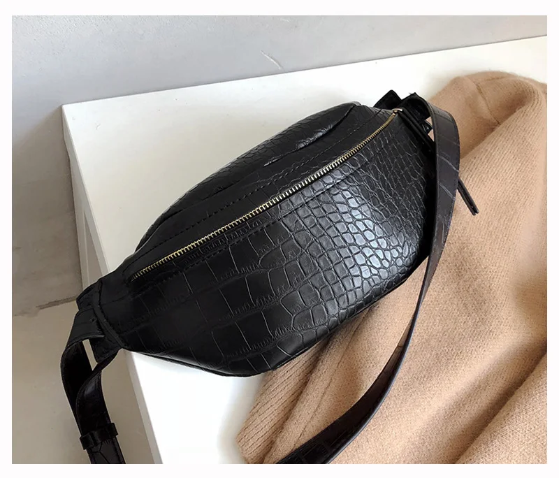 Модные женские нагрудные сумки New Trend Crocodile Messenger Сумка из искусственной кожи Fanny Pack Женские сумки на ремне с бананом