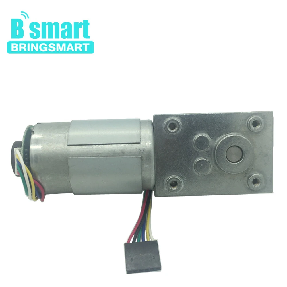 Bringsmart 24 V 12 V мотор-редуктор постоянного тока с червячным кодировщик коробки передач 12-470 RPM обратный самоблокирующийся замок для автоматического обеденного стола