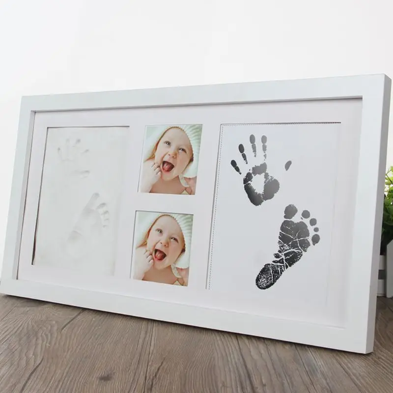 Креативные DIY Детские фотографии с отпечатком руки сувениры память растущая память детский душ подарок дисплей деревянная фоторамка