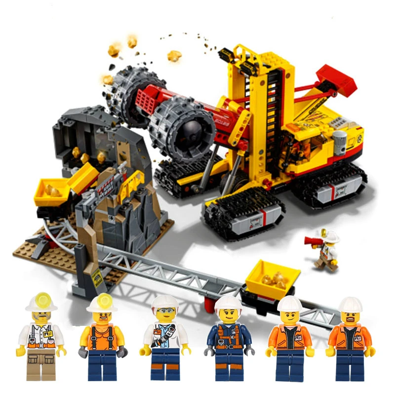 

989Pcs Blocks Lepine 02102 City Series Mining Experts Website Set Model Building Bricks Toy for Children Compatible Legoe 60188