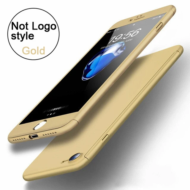 Чехол Gold Orchid 360 для iPhone 6, 6s, 7 Plus, чехол, ударопрочный, полная защита, закаленное стекло для iPhone 5, 5S, 8, 8 Plus, X - Цвет: Not Logo-Gold