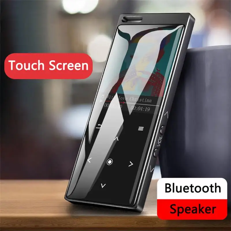 MP3 Player New Arrival Metal Touch Button HIFI Bluetooth Music Player Built-in Speaker 8GB/16GB/32GB/40GB Lossless Sound with FM