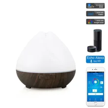 Голосовое управление 400 мл диффузор эфирного масла ультразвуковой увлажнитель воздуха с деревянным зерном 7 цветов меняющий светодиодный светильник для офиса и дома