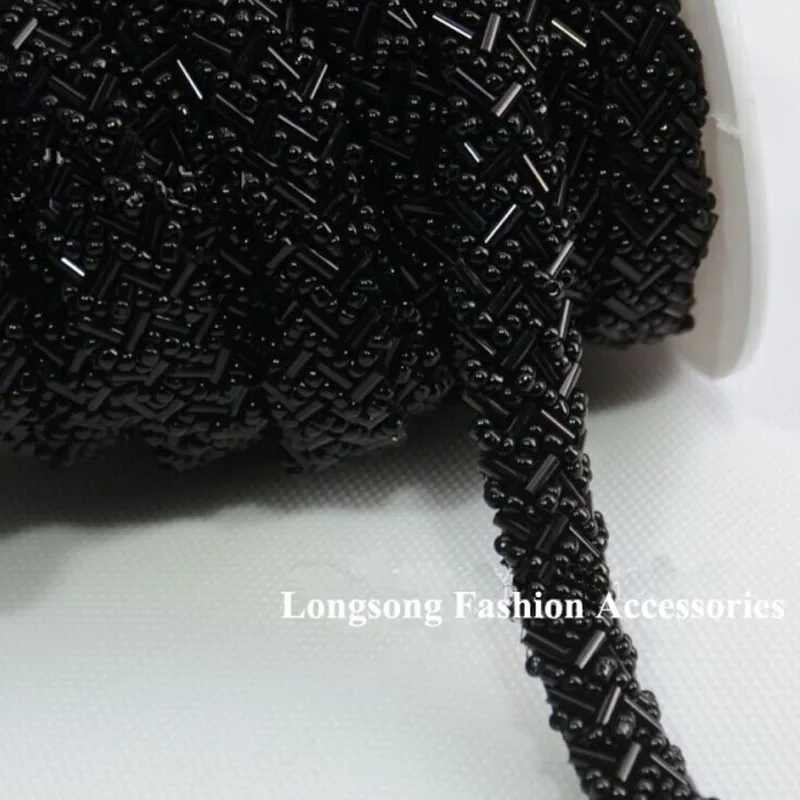 5yards/lot Glass Seed Beads Trimming Bridal Sash, Rhinestone Applique, Bridal Applique,Wedding Applique XML004-2
