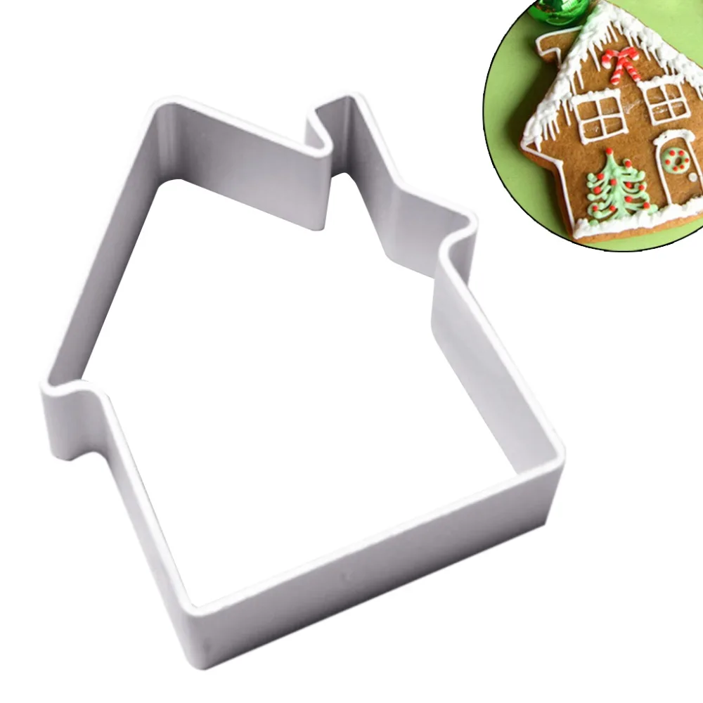 

1pc Metal Christmas House Cookie Cutters Cooking Tool Fondant Gum Paste Mold Cake Decorating Tool Clay Resin Sugar Candy Fimo