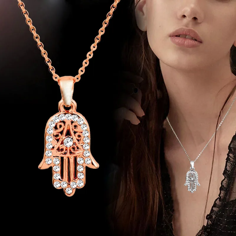 SINLEERY, классическое ожерелье рука Фатимы хамсы, подвески, розовое золото, цепочка, пальма, массивное ювелирное изделие для женщин XL681 SSB