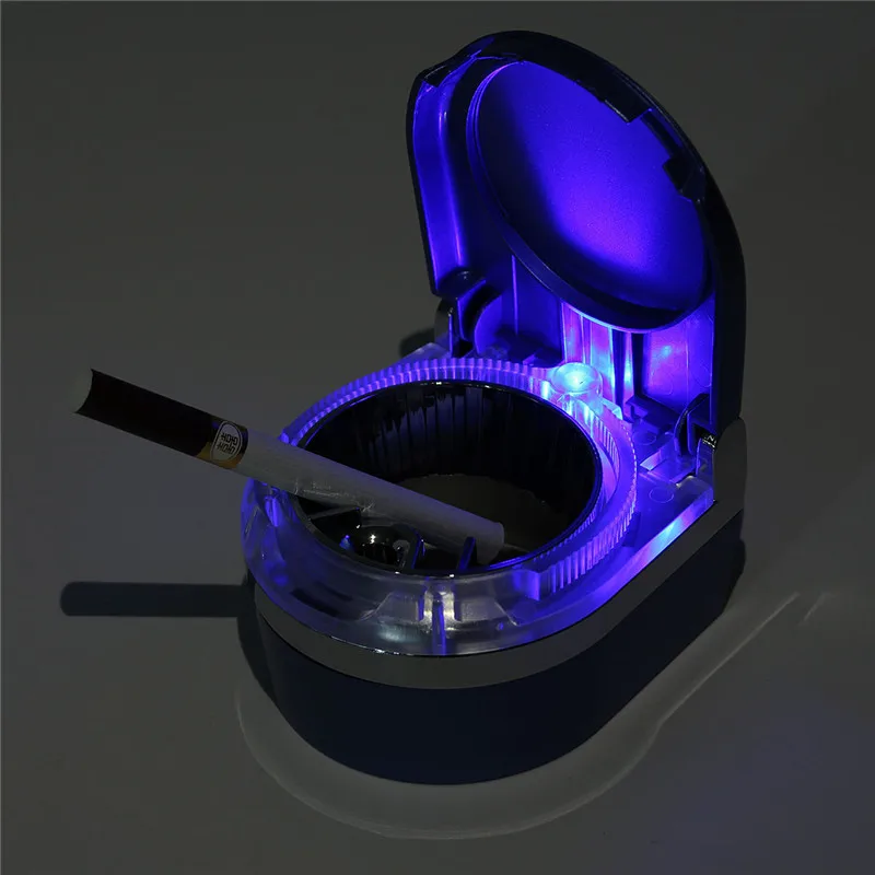 Portable Car Ashtray Led Lamp Smoke Ash Cylinder Holder Cigar Cigarette